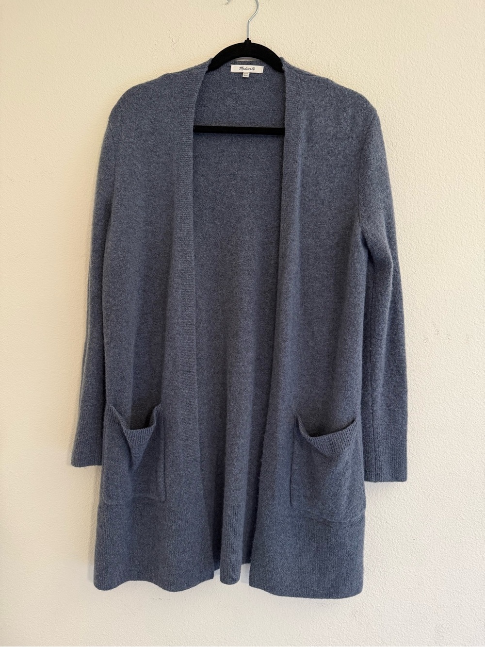 Madewell Heather Blue Slate Open-Front Pocket Cardigan Size XXS